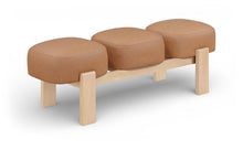 Load image into Gallery viewer, Woodcrest - Vegan Leather Upholstered Bench - Painted Natural Base