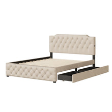 Load image into Gallery viewer, Upholstered Platform Bed With 2 Drawers And 2 Sets Of USB Ports On Each Side, Fabric