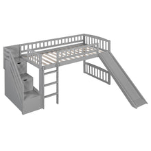 Load image into Gallery viewer, Loft Stairway Bed With 2 Drawers, Convertible Ladder And Slide