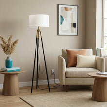 Load image into Gallery viewer, Sway - Floor Lamp With On / Off Switch Triple Legs Shade - Black / Gold / White