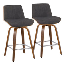 Load image into Gallery viewer, Corazza - Mid Century Modern Fixed Height Counter Stool With Swivel And Square Footrest (Set of 2)