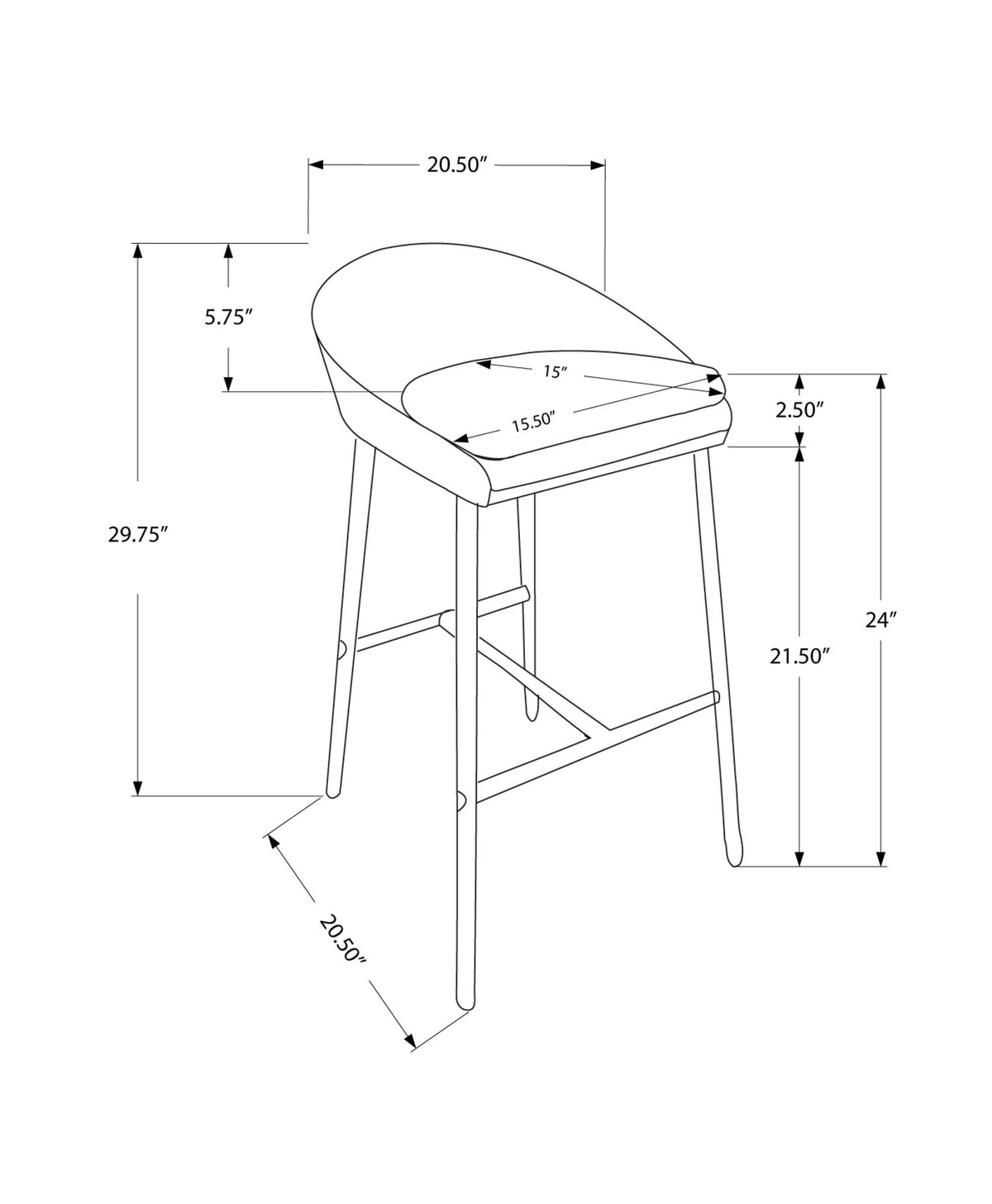 Swivel Stool Bar Height, Contemporary & Modern (Set of 2) - Ego Home Furniture