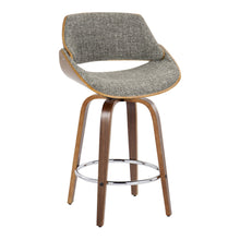 Load image into Gallery viewer, Fabrizzi - Mid Century Modern Fixed Height Counter Stool With Swivel With Round Footrest (Set of 2)