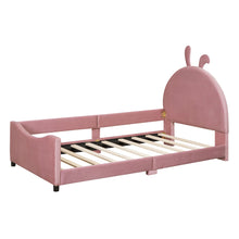 Load image into Gallery viewer, Upholstered Daybed With Rabbit Ear Shaped Headboard
