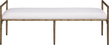 Load image into Gallery viewer, Axis - Linen Textured Cream Fabric Upholstered Bench