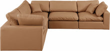 Load image into Gallery viewer, Comfy - 5 Piece Faux Leather Modular Corner Sectional