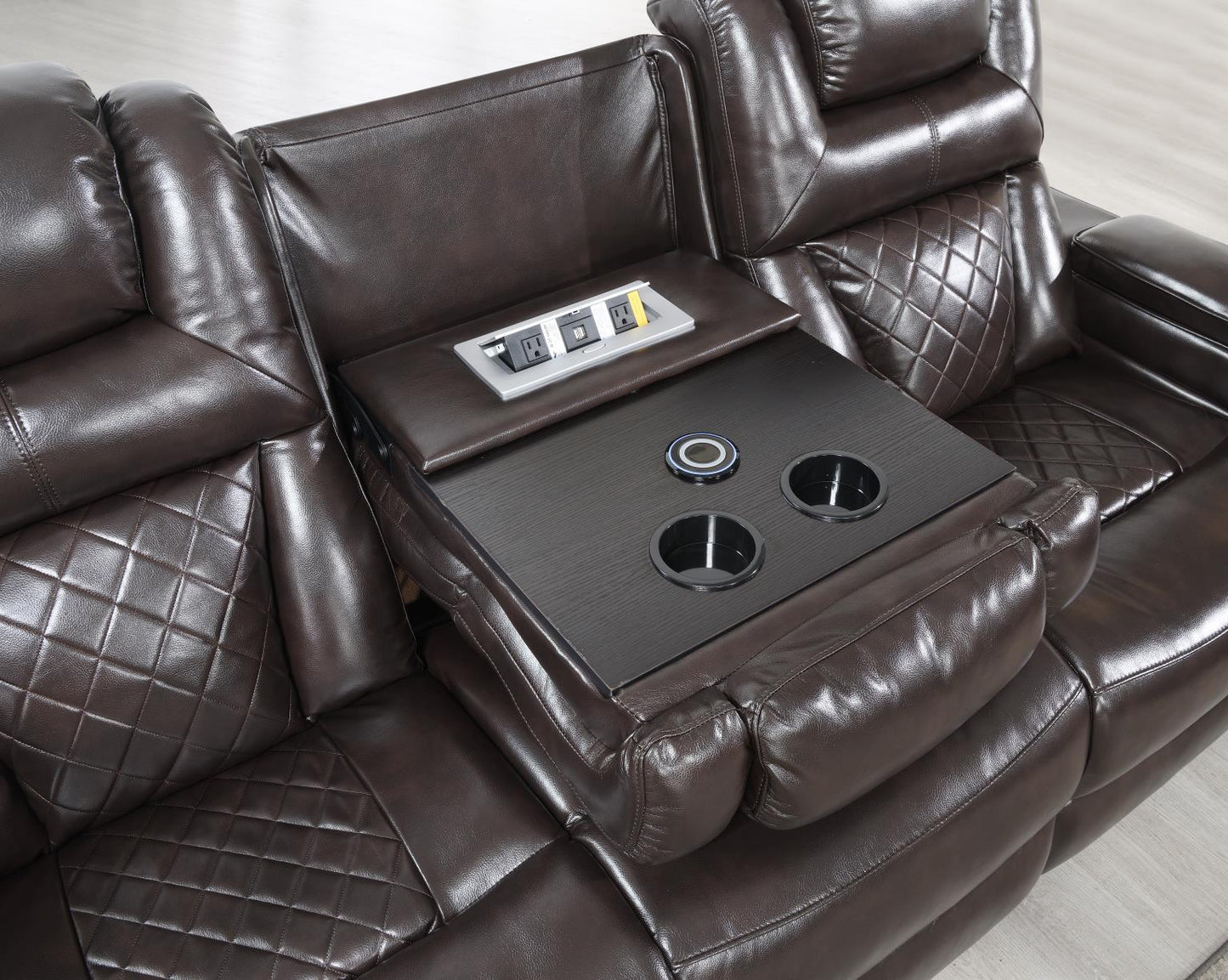 U104 - Power Reclining Loveseat - Dark Brown
