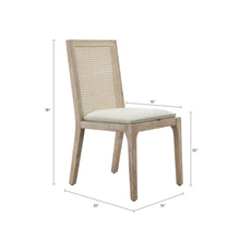 Load image into Gallery viewer, Dining Chair With Synthetic Cane Back And Upholstered Seat (Set of 2) - Natural