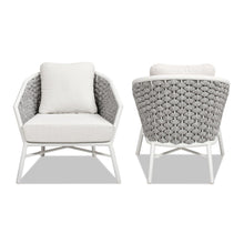 Load image into Gallery viewer, Rowan - Rope Barrel Back Patio Accent Arm Chair (Set of 2) - Optic White