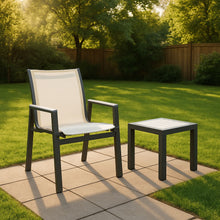 Load image into Gallery viewer, Nizuc - Outdoor Patio Dining Arm Chair With Gray Frame (Set of 2)