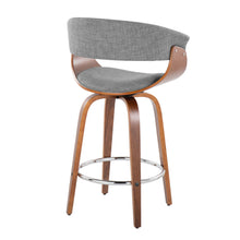 Load image into Gallery viewer, Vintage Mod - Mid Century Modern Fixed Height Counter Stool With Swivel With Round Footrest (Set of 2)