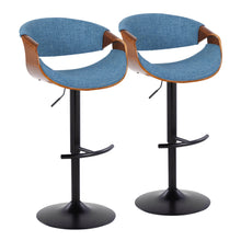 Load image into Gallery viewer, Curvo - Mid Century Modern Adjustable Barstool With Swivel & Rounded T Footrest (Set of 2)