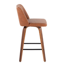Load image into Gallery viewer, Toriano - Mid Century Modern Fixed Height Counter Stool & Square Footrest (Set of 2)