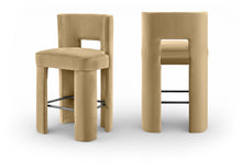 Load image into Gallery viewer, Zuno - Velvet Performance Fabric Upholstered Bar Stool (Set of 2)