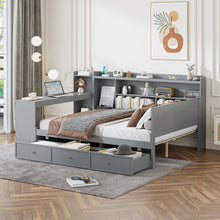 Load image into Gallery viewer, Daybed With 3 Drawers USB Ports And Desk