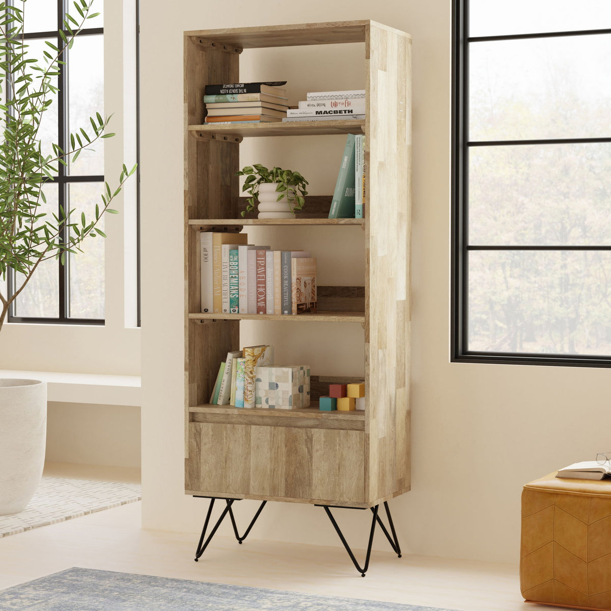 Hunter - Tall Bookcase - Natural - Ego Home Furniture
