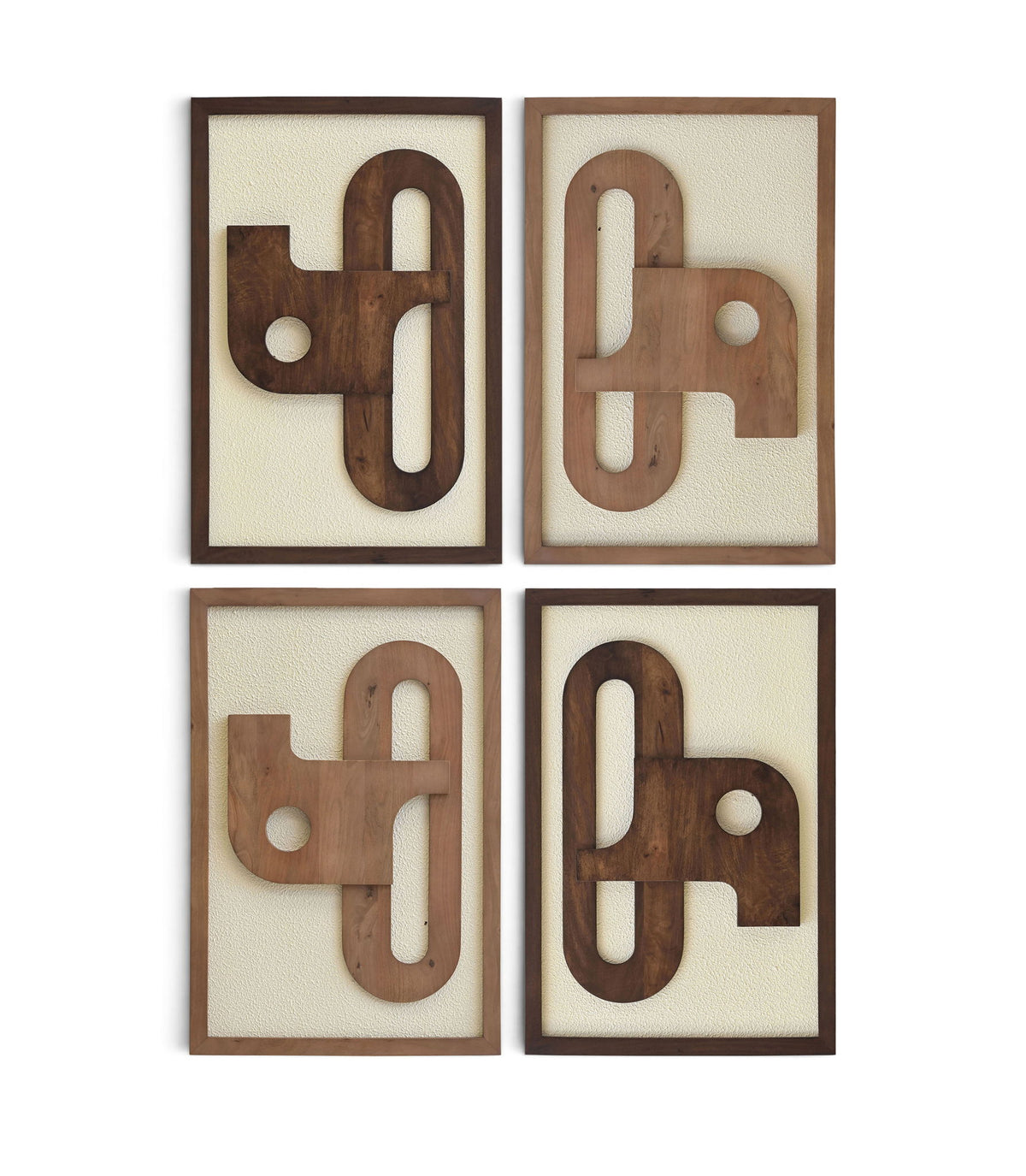 Arid - 4 Piece Two-Color Wall Art - Natural