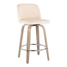Load image into Gallery viewer, Toriano - Modern Design Fixed Height Counter Stool With Swivel With Round Footrest (Set of 2)