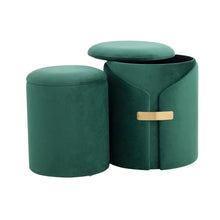 Load image into Gallery viewer, Dahlia - Contemporary / Glam Nesting Ottoman Set
