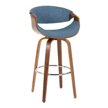 Load image into Gallery viewer, Curvini Mid - Century Modern Fixed Height Barstool With Swivel (Set of 2)