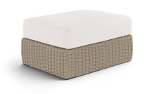 Load image into Gallery viewer, Seacrest - Olefin Water Resistant Fabric And Wicker Outdoor Patio Ottoman/Coffee Table