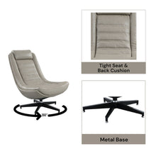Load image into Gallery viewer, Piran - Top Grain Leather Accent Chair With Swivel - Twilight