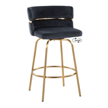 Load image into Gallery viewer, Cinch - Glam / Art Deco Fixed Height Counter Stool With Swivel With Round Footrest (Set of 2)