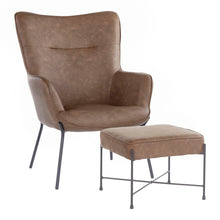 Load image into Gallery viewer, Izzy - Industrial Lounge Chair & Ottoman Set