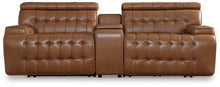 Load image into Gallery viewer, Temmpton Dual Power Leather Reclining Modular Loveseat with Console image