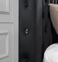 Load image into Gallery viewer, B567 Black Velvet Canopy Bed With Bluetooth Speaker-Usb