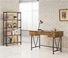 Load image into Gallery viewer, Analiese 3-drawer Writing Desk Antique Nutmeg and Black - Ego Home Furniture