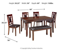 Load image into Gallery viewer, Bennox Dining Table and Chairs with Bench (Set of 6) - Ego Home Furniture