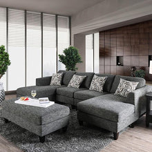 Load image into Gallery viewer, Lowry Gray Sectional w/ Ottoman