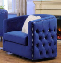 Load image into Gallery viewer, Galaxy Home Afreen Upholstered Chair in Navy GHF-808857722010
