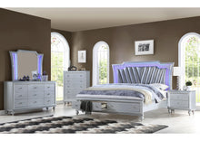 Load image into Gallery viewer, Galaxy Home Amber King Storage Bed in Silver GHF-808857661128