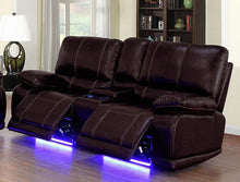 Load image into Gallery viewer, Galaxy Home Electron Power Recliner Loveseat in Brown GHF-808857884008