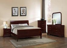 Load image into Gallery viewer, Galaxy Home Louis Phillipe Full Sleigh Bed in Cherry GHF-808857773562