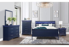 Load image into Gallery viewer, CHARLIE BLUE KING BED WITH LED, DRESSER, MIRROR, NIGHTSTAND
