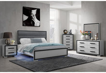 Load image into Gallery viewer, AMELIA GREY/BLACK QUEEN BED GROUP WITH LED, COOLER AND SPEAKER - Ego Home Furniture