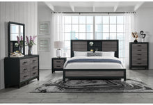 Load image into Gallery viewer, LISBON GREY/BLACK BOOKCASE FULL BED GROUP