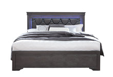 Load image into Gallery viewer, Pompei Metallic Grey Bed With Led