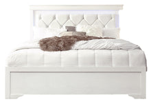 Load image into Gallery viewer, Pompei Metallic White Bed With Led