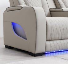 Load image into Gallery viewer, Gray 3 Pc Power Led Sectional, Power Headrest, Heat, Massage Wireless Charger, And Usb