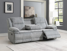 Load image into Gallery viewer, Gray Corduroy Motion Sofa W/Dropdown
