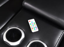 Load image into Gallery viewer, Black/Brown Power 3 Pc Sectional W/Bluetooth Speaker, And Wireless Charger, Multi Color Led