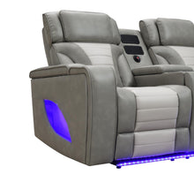 Load image into Gallery viewer, Gray/White Power 3 Pc Sectional W/Bluetooth Speaker, And Wireless Charger