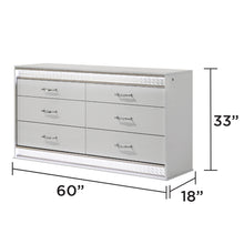Load image into Gallery viewer, Glam - 6 Drawer Dresser & LED Lighting (Includes Dresser Only) - White