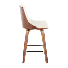 Load image into Gallery viewer, Gianna - Mid Century Modern Fixed Height Counter Stool With Swivel With Square Footrest (Set of 2)