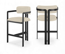 Load image into Gallery viewer, Aurum - Vegan Leather Upholstered Counter Stool With Graphite Black Base