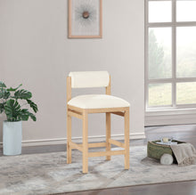 Load image into Gallery viewer, Roundhill - Faux Leather Counter Stool - Natural Frame